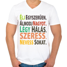 PRINTFASHION Motiváció - Férfi V-nyakú póló - Fehér férfi póló