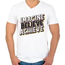 PRINTFASHION Motivációs póló - Férfi V-nyakú póló - Fehér férfi póló