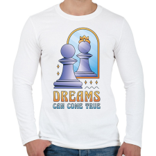 PRINTFASHION Motivációs sakk - Férfi hosszú ujjú póló - Fehér férfi póló