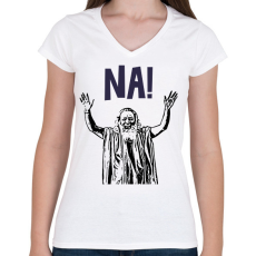 PRINTFASHION Motivációs üzenet - Női V-nyakú póló - Fehér