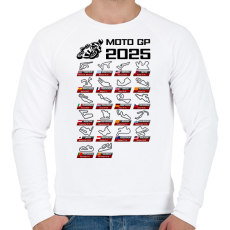 PRINTFASHION MOTO GP VERSENYNAPTÁR 2025 - Férfi pulóver - Fehér