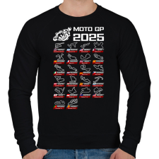 PRINTFASHION MOTO GP VERSENYNAPTÁR 2025 - Férfi pulóver - Fekete férfi pulóver, kardigán
