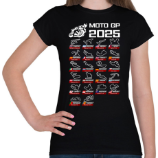 PRINTFASHION MOTO GP VERSENYNAPTÁR 2025 - Női póló - Fekete