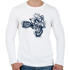 PRINTFASHION Motocross  - Férfi hosszú ujjú póló - Fehér
