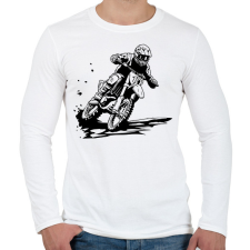 PRINTFASHION motocross - Férfi hosszú ujjú póló - Fehér férfi póló