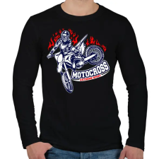 PRINTFASHION Motocross - Férfi hosszú ujjú póló - Fekete férfi póló