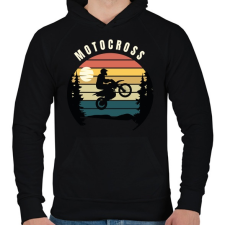 PRINTFASHION Motocross - Férfi kapucnis pulóver - Fekete férfi pulóver, kardigán