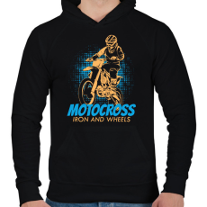 PRINTFASHION Motocross  - Férfi kapucnis pulóver - Fekete
