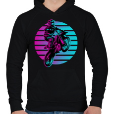 PRINTFASHION Motocross - Férfi kapucnis pulóver - Fekete