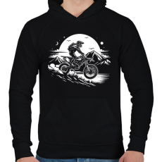 PRINTFASHION motocross - Férfi kapucnis pulóver - Fekete