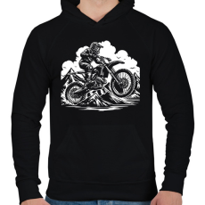 PRINTFASHION motocross - Férfi kapucnis pulóver - Fekete