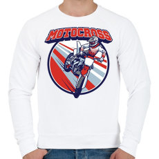 PRINTFASHION Motocross - Férfi pulóver - Fehér