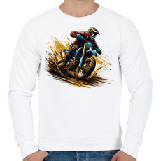 PRINTFASHION Motocross - Férfi pulóver - Fehér