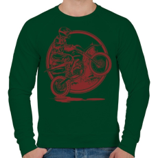 PRINTFASHION Motocross - Férfi pulóver - Sötétzöld