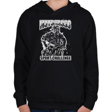 PRINTFASHION Motocross - Gyerek kapucnis pulóver - Fekete