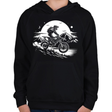 PRINTFASHION motocross - Gyerek kapucnis pulóver - Fekete gyerek pulóver, kardigán