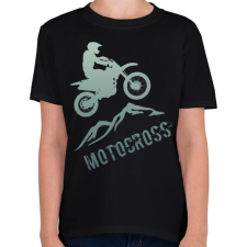 PRINTFASHION Motocross  - Gyerek póló - Fekete gyerek póló
