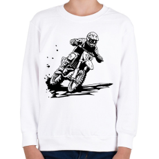 PRINTFASHION motocross - Gyerek pulóver - Fehér