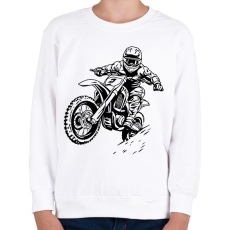 PRINTFASHION motocross - Gyerek pulóver - Fehér