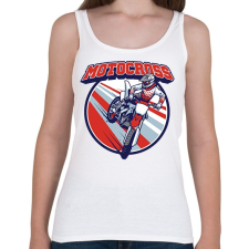 PRINTFASHION Motocross - Női atléta - Fehér női trikó