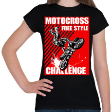 PRINTFASHION Motocross - Női póló - Fekete