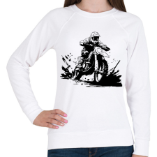 PRINTFASHION motocross - Női pulóver - Fehér női pulóver, kardigán