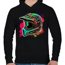 PRINTFASHION Motocross sisak - Férfi kapucnis pulóver - Fekete férfi pulóver, kardigán