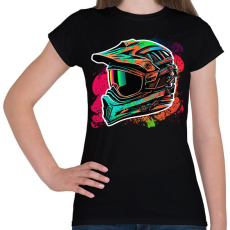 PRINTFASHION Motocross sisak - Női póló - Fekete