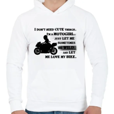 PRINTFASHION motogirl - Férfi kapucnis pulóver - Fehér férfi pulóver, kardigán