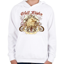 PRINTFASHION motor davidson - Gyerek kapucnis pulóver - Fehér gyerek pulóver, kardigán