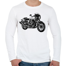 PRINTFASHION motor - Férfi hosszú ujjú póló - Fehér férfi póló
