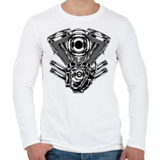PRINTFASHION motor - Férfi hosszú ujjú póló - Fehér férfi póló