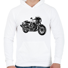 PRINTFASHION motor - Férfi kapucnis pulóver - Fehér férfi pulóver, kardigán