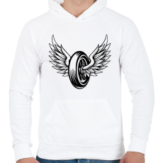 PRINTFASHION motor - Férfi kapucnis pulóver - Fehér