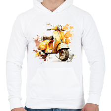 PRINTFASHION Motor  - Férfi kapucnis pulóver - Fehér férfi pulóver, kardigán