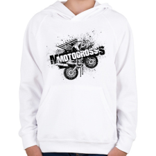 PRINTFASHION motor - Gyerek kapucnis pulóver - Fehér gyerek pulóver, kardigán