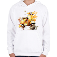PRINTFASHION Motor  - Gyerek kapucnis pulóver - Fehér