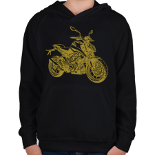 PRINTFASHION motor - Gyerek kapucnis pulóver - Fekete gyerek pulóver, kardigán