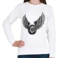PRINTFASHION Motor kerék - Női pulóver - Fehér női pulóver, kardigán