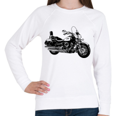 PRINTFASHION motor - Női pulóver - Fehér