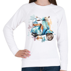 PRINTFASHION Motor  - Női pulóver - Fehér
