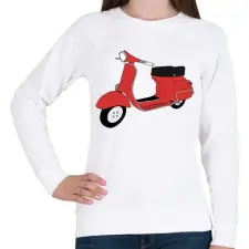 PRINTFASHION Motor - Női pulóver - Fehér női pulóver, kardigán