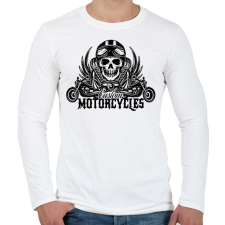 PRINTFASHION Motorcycle  - Férfi hosszú ujjú póló - Fehér férfi póló
