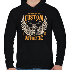 PRINTFASHION Motorcycle - Férfi kapucnis pulóver - Fekete