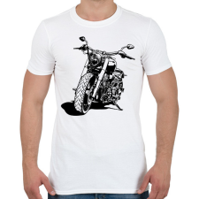 PRINTFASHION Motorcycle - Férfi póló - Fehér férfi póló