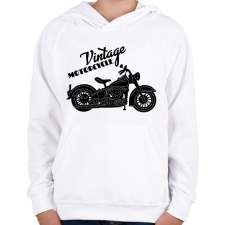 PRINTFASHION Motorcycle  - Gyerek kapucnis pulóver - Fehér gyerek pulóver, kardigán