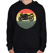 PRINTFASHION Motorcycle - Gyerek kapucnis pulóver - Fekete gyerek pulóver, kardigán