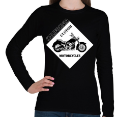 PRINTFASHION motorcycle - Női hosszú ujjú póló - Fekete