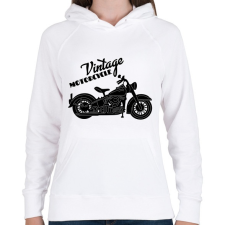 PRINTFASHION Motorcycle - Női kapucnis pulóver - Fehér női pulóver, kardigán