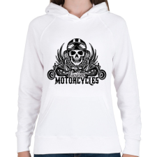 PRINTFASHION Motorcycle  - Női kapucnis pulóver - Fehér női pulóver, kardigán